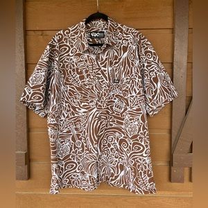 RIX 100% cotton button up short sleeve shirt. Made in Hawaii. Mens XXL EUC